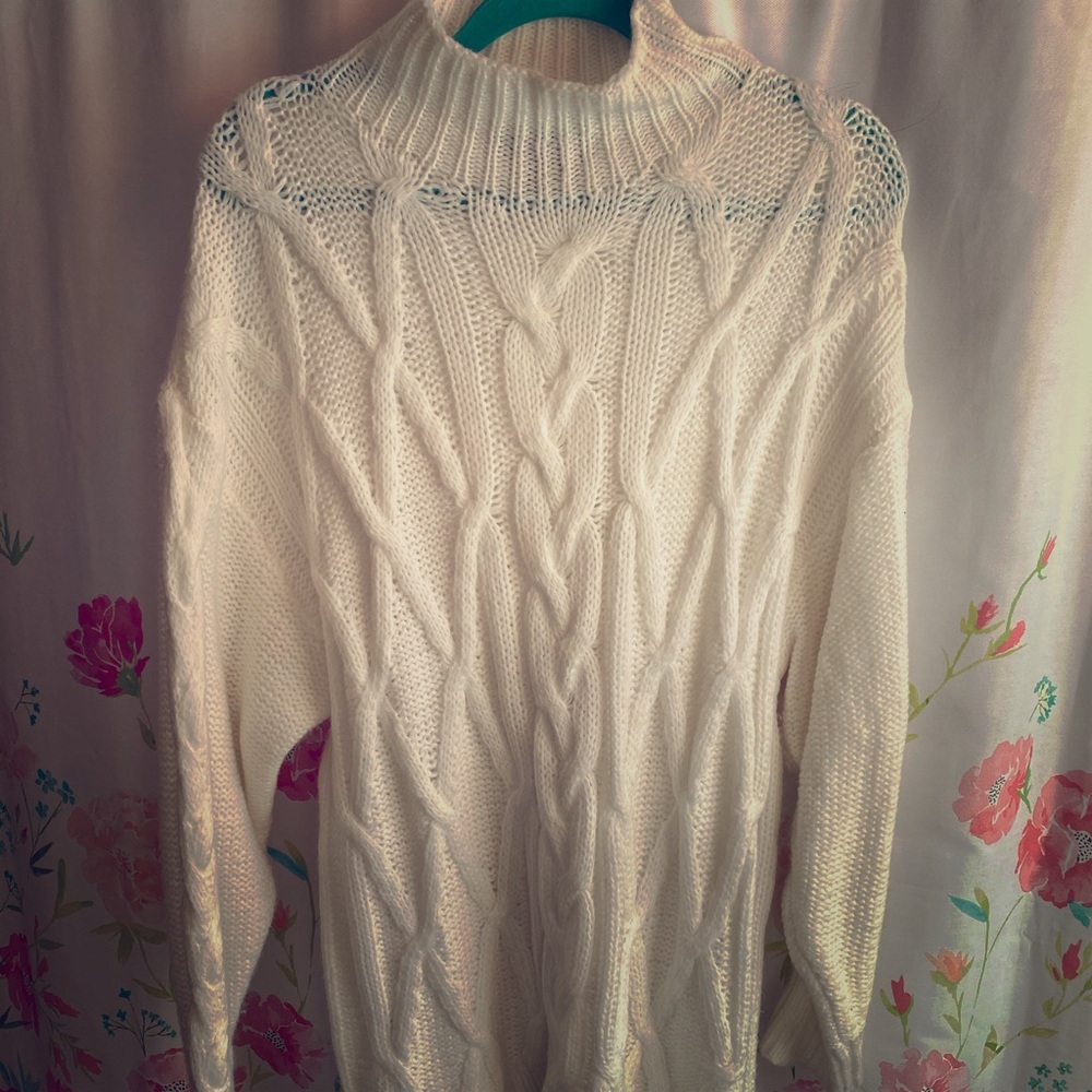 White knit sweater